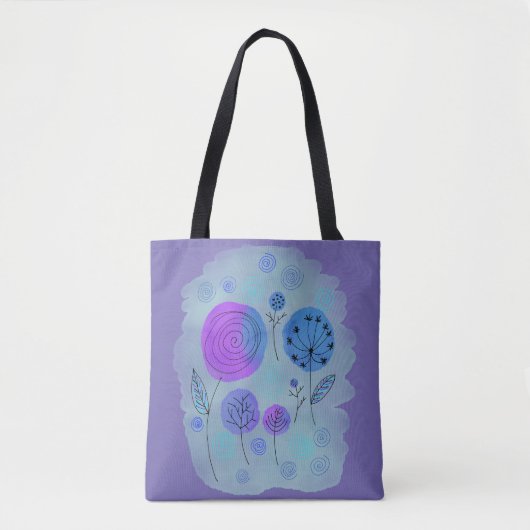 Moderne Abstrakte Blume Kunst Lila Tasche (Vorderseite)