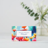 Moderne Abstrakte Blume mit QR-Code Visitenkarte (Stehend Vorderseite)