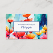 Moderne Abstrakte Blume mit QR-Code Visitenkarte (Vorderseite)