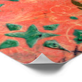 Moderne Abstrakte Blume Mixed Media Painting Art Poster (Ecke)