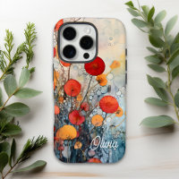 Moderne Abstrakte Blume Personalisiert Name