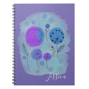 Moderne Abstrakte Blume Personalisiert Notizblock