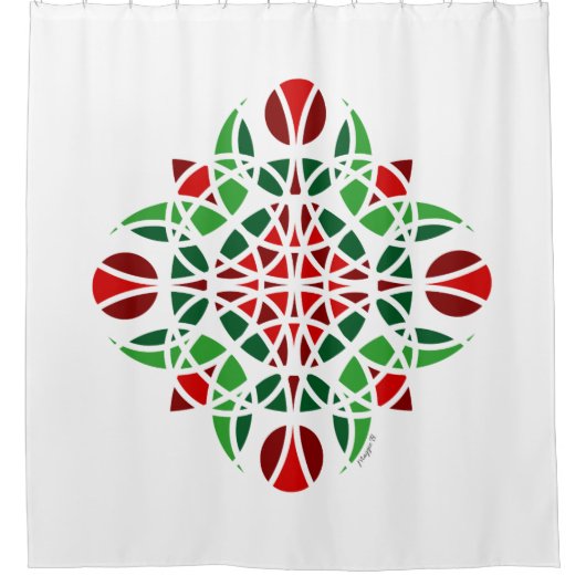 Moderne Abstrakte Blumen Duschvorhang (Vorderseite)