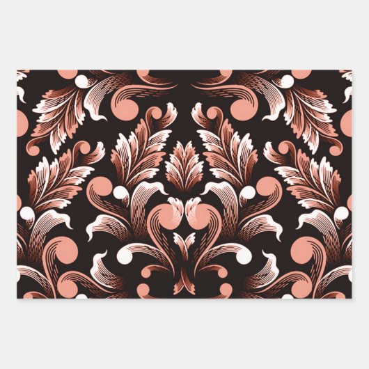 Moderne Abstrakte Blumen Geschenkpapier Set (Vorderseite 3)