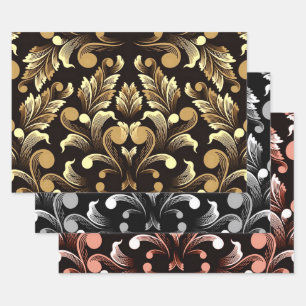 Moderne Abstrakte Blumen Geschenkpapier Set