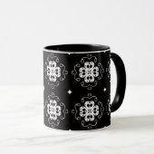 moderne abstrakte Blumen Kaffeetasse (VorderseiteRechts)