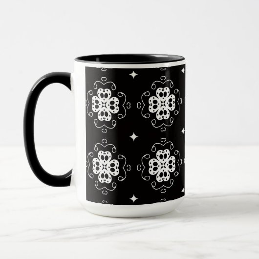 moderne abstrakte Blumen Kaffeetasse (Links)
