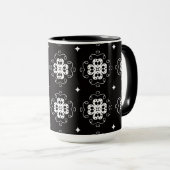 moderne abstrakte Blumen Kaffeetasse (VorderseiteRechts)