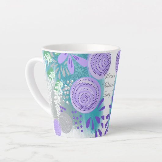 Moderne Abstrakte Blumen Milchtasse (Linke Ecke)