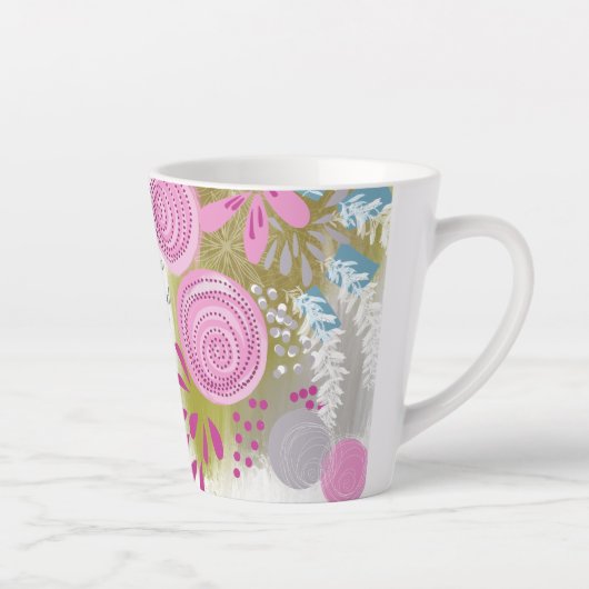 Moderne Abstrakte Blumen Milchtasse (Rechts)