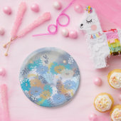 Moderne abstrakte Blumen Pappteller (Party)