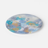 Moderne abstrakte Blumen Pappteller (Schrägansicht)