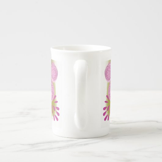 Moderne Abstrakte Blumen Porzellantasse (Rückseite)