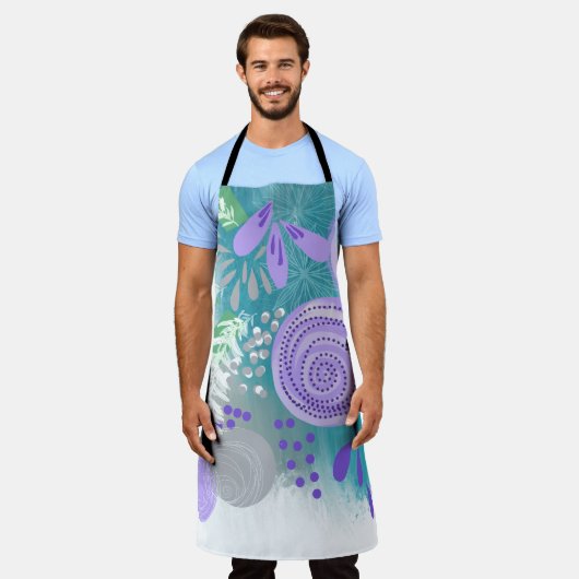 Moderne Abstrakte Blumen Schürze (Getragen)