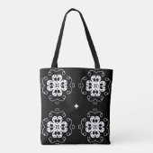 moderne abstrakte Blumen-Tragetasche Tasche (Rückseite)
