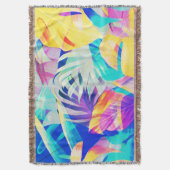 Moderne Abstrakte Blumenfarbe Decke (Vorderseite Vertikal)