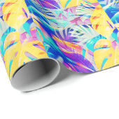 Moderne Abstrakte Blumenfarbe Geschenkpapier (Rolleneckpunkt)