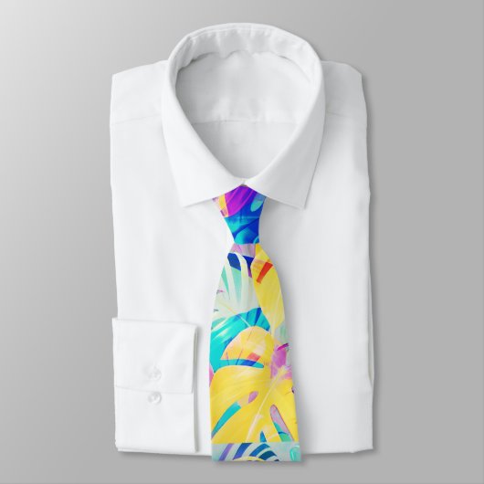 Moderne Abstrakte Blumenfarbe Krawatte (Gebunden)