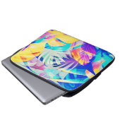 Moderne Abstrakte Blumenfarbe Laptopschutzhülle (Vorne Knopf)