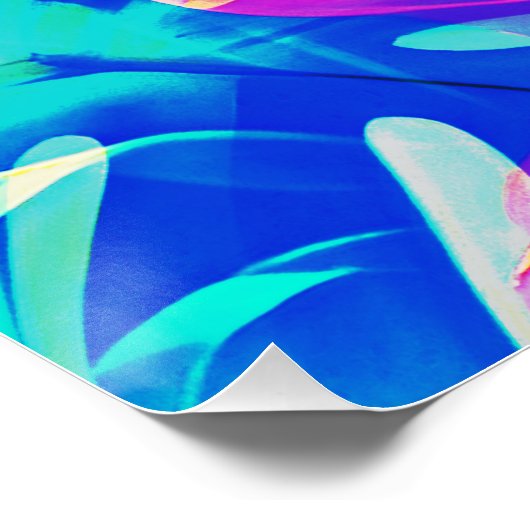 Moderne Abstrakte Blumenfarbe Poster (Ecke)