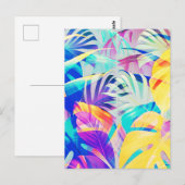 Moderne Abstrakte Blumenfarbe Postkarte (Vorne/Hinten)