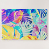 Moderne Abstrakte Blumenfarbe Puzzle (Horizontal)