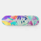 Moderne Abstrakte Blumenfarbe Skateboard (Horizontal)