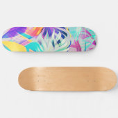 Moderne Abstrakte Blumenfarbe Skateboard (Horizontal)