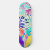 Moderne Abstrakte Blumenfarbe Skateboard (Vorderseite)
