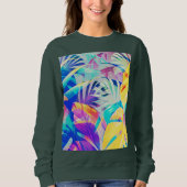 Moderne Abstrakte Blumenfarbe Sweatshirt (Vorderseite)