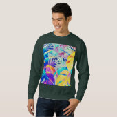 Moderne Abstrakte Blumenfarbe Sweatshirt (Vorne ganz)