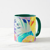Moderne Abstrakte Blumenfarbe Tasse (VorderseiteRechts)