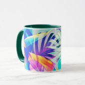 Moderne Abstrakte Blumenfarbe Tasse (Vorderseite Links)