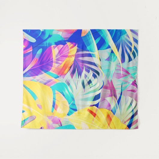 Moderne Abstrakte Blumenfarbe Wandteppich (Vorderseite (Horizontal))