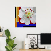 Moderne abstrakte Blumenfeinbildkunst der Frühling Poster (Heimbüro)