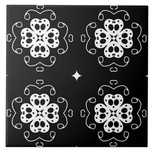 moderne abstrakte Blumenfliese Fliese (Vorderseite)