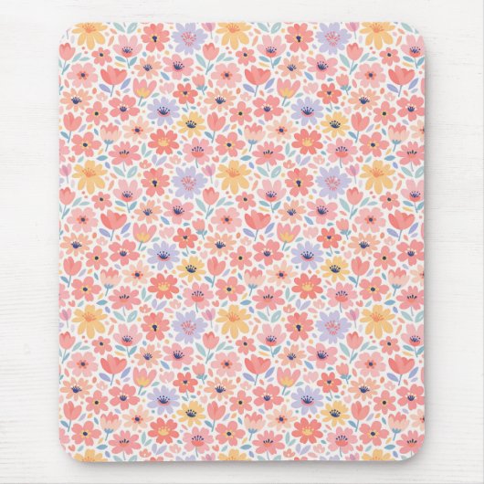 Moderne abstrakte Blumengestaltung Mousepad (Vorne)
