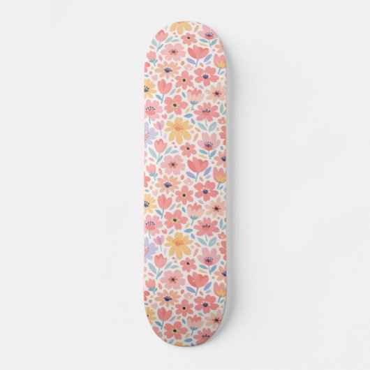 Moderne abstrakte Blumengestaltung Skateboard (Vorderseite)