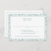 Moderne Abstrakte Blumenhochzeit am Meer RSVP Karte (Vorne/Hinten)