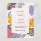 Moderne Abstrakte Blumenhochzeit Postkarte (Vorderseite)