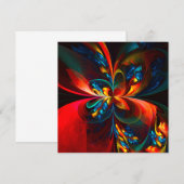 Moderne Abstrakte Blumenkunst Orange Blaues Muster (Vorne/Hinten)