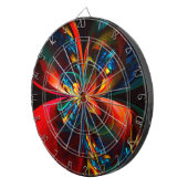 Moderne Abstrakte Blumenkunst Orange Blaues Muster Dartscheibe (Vorderseite rechts)