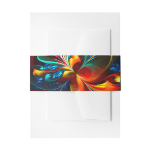 Moderne Abstrakte Blumenkunst Orange Blaues Muster Einladungsbanderole