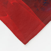 Moderne Abstrakte Blumenkunst Orange Blaues Muster Fleecedecke (Ecke)