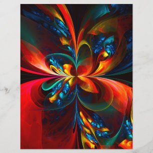Moderne Abstrakte Blumenkunst Orange Blaues Muster Flyer