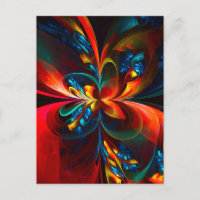 Moderne Abstrakte Blumenkunst Orange Blaues Muster