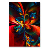 Moderne Abstrakte Blumenkunst Orange Blaues Muster Tischnummer (Rückseite)