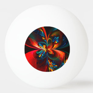 Moderne Abstrakte Blumenkunst Orange Blaues Muster Tischtennisball