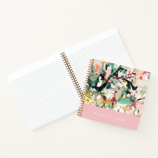 Moderne abstrakte Blumenkunst personalisiert Notizblock (Innenseite)