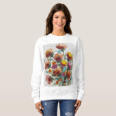 Moderne abstrakte Blumenkunst Sweatshirt (Vorne ganz)